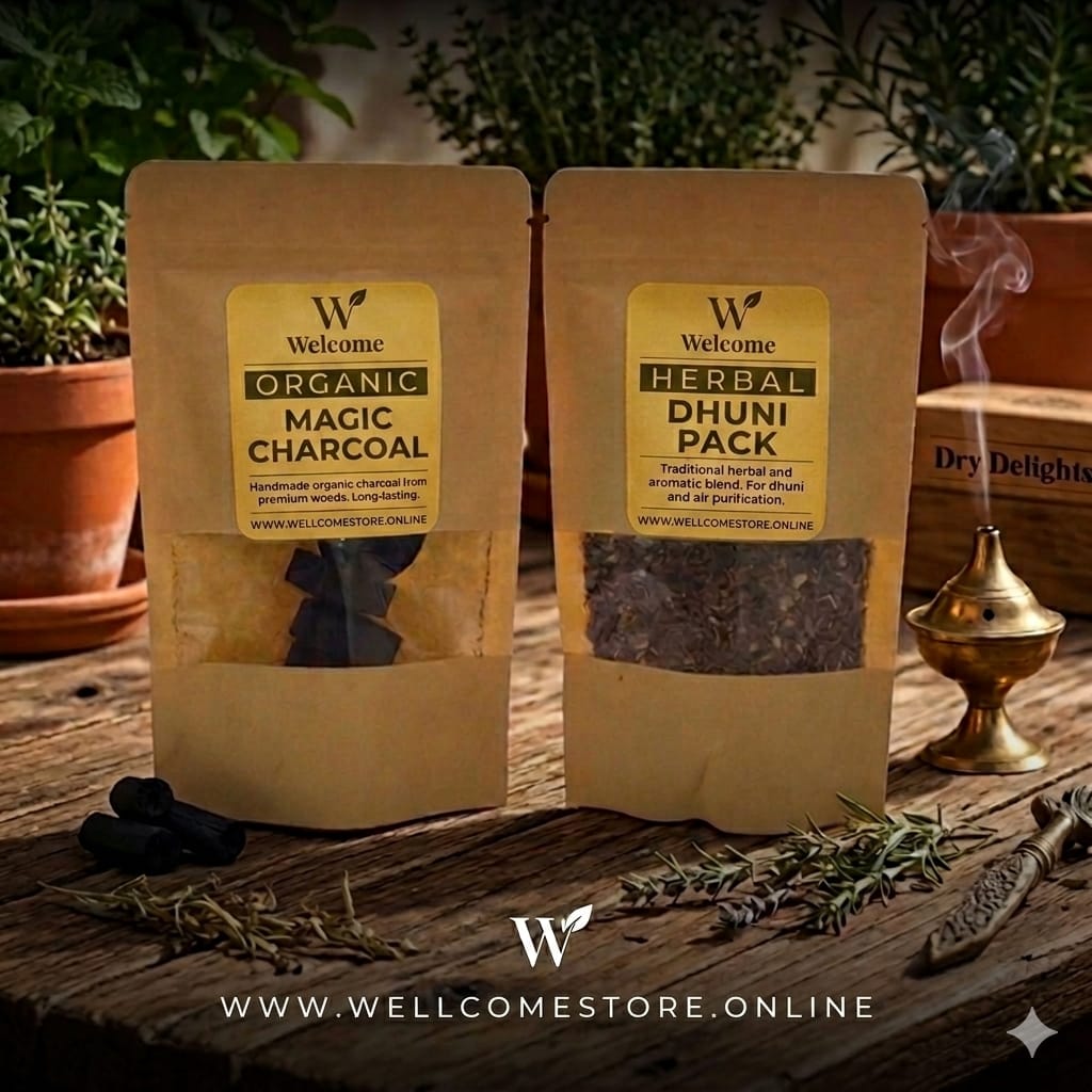 Herbal Dhuni Pack & Magic Charcoal A Natural Fumigation Pack