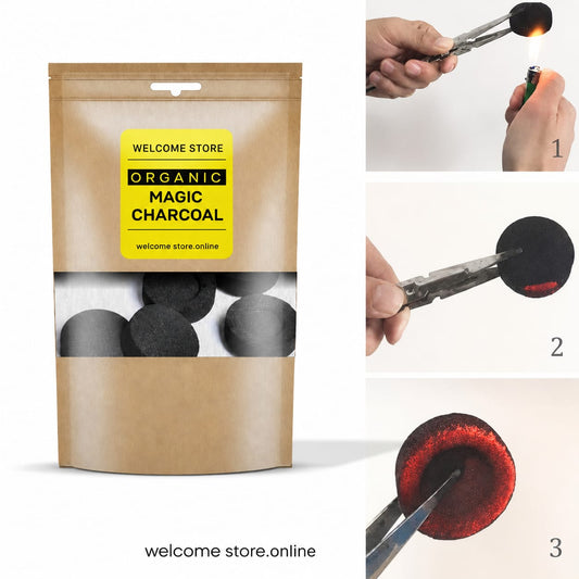 Quick Lighting Magic Charcoal Long Lasting with Incense Burning (Smokeless)